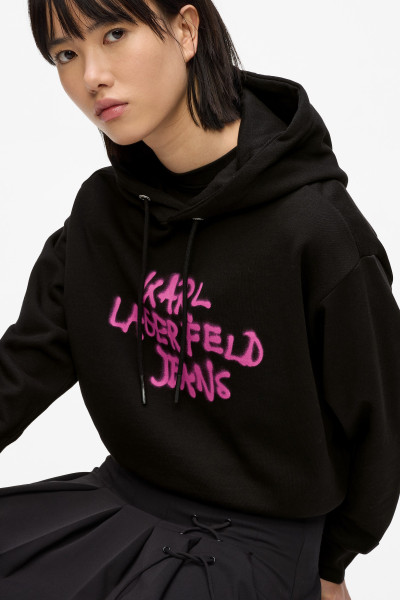 MELEGÍTŐ FELSŐ KARL LAGERFELD JEANS KLJ REG GRAFFITI HOODIE - Kép 4