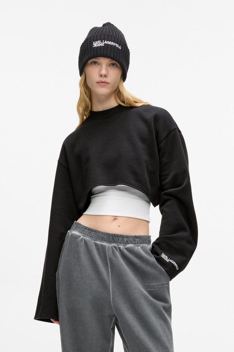 Melegítő Felső Karl Lagerfeld Jeans Klj Reg Layered Sweat White/Black