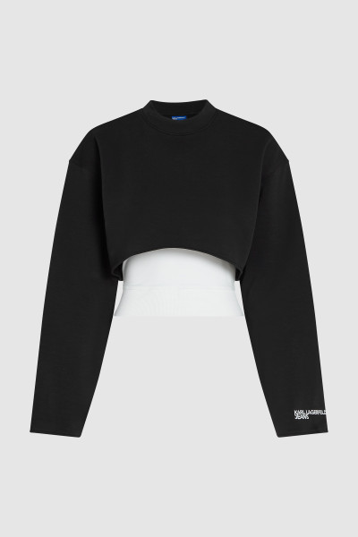 MELEGÍTŐ FELSŐ KARL LAGERFELD JEANS KLJ REG LAYERED SWEAT - Kép 5