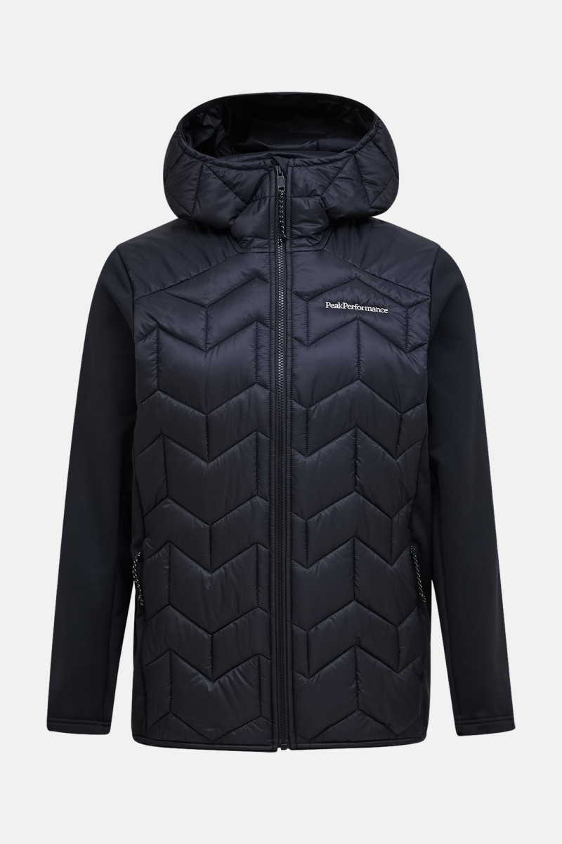 Bunda Peak Performance Elevate Insulated Hybrid Hood Jacket Men Black