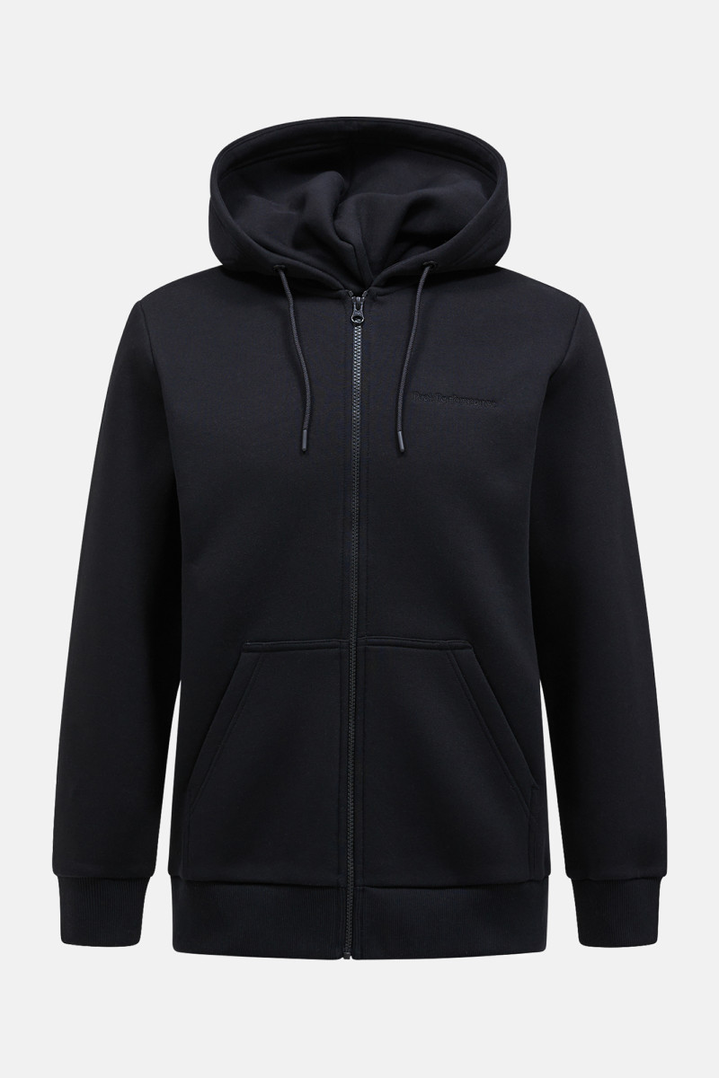 Mikina Peak Performance Original Small Logo Zip Hood Men Black