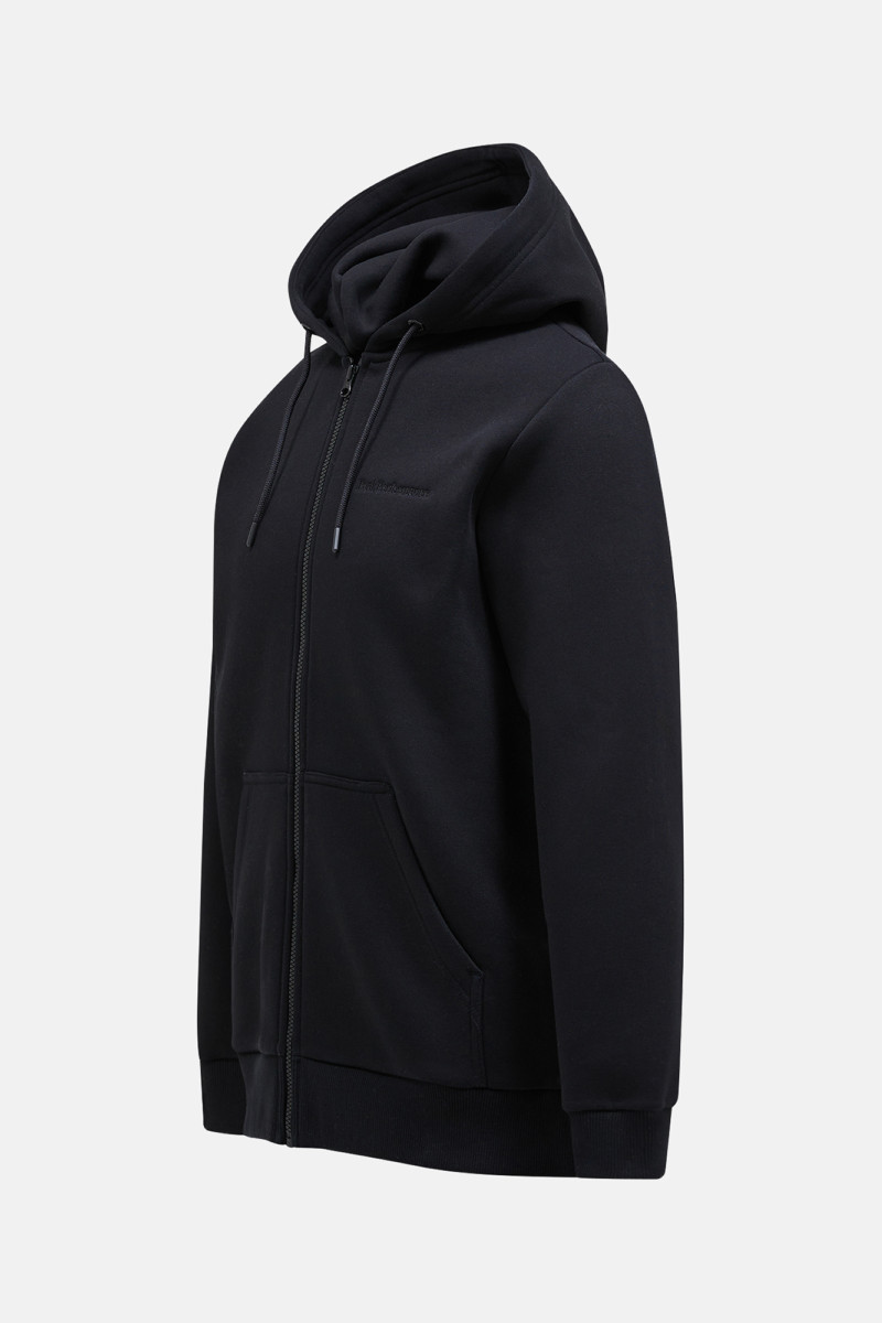 Mikina Peak Performance Original Small Logo Zip Hood Men Black