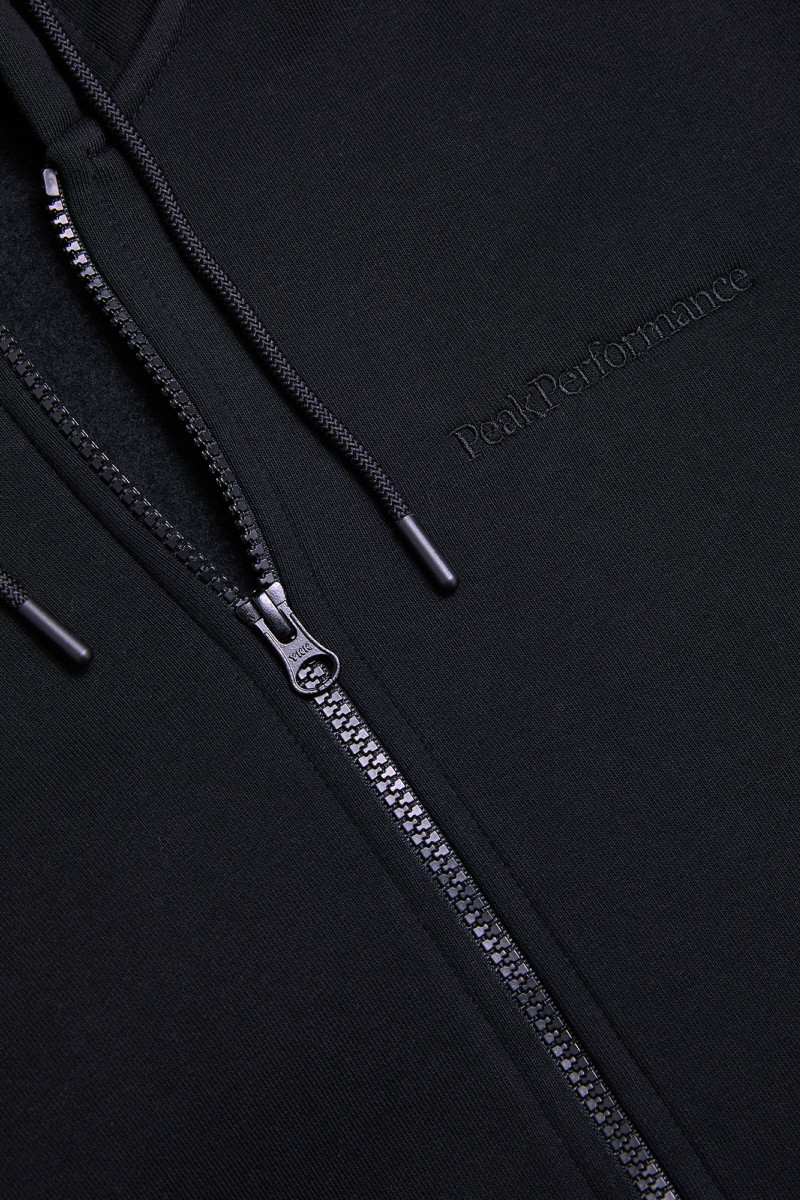 Mikina Peak Performance Original Small Logo Zip Hood Men Black