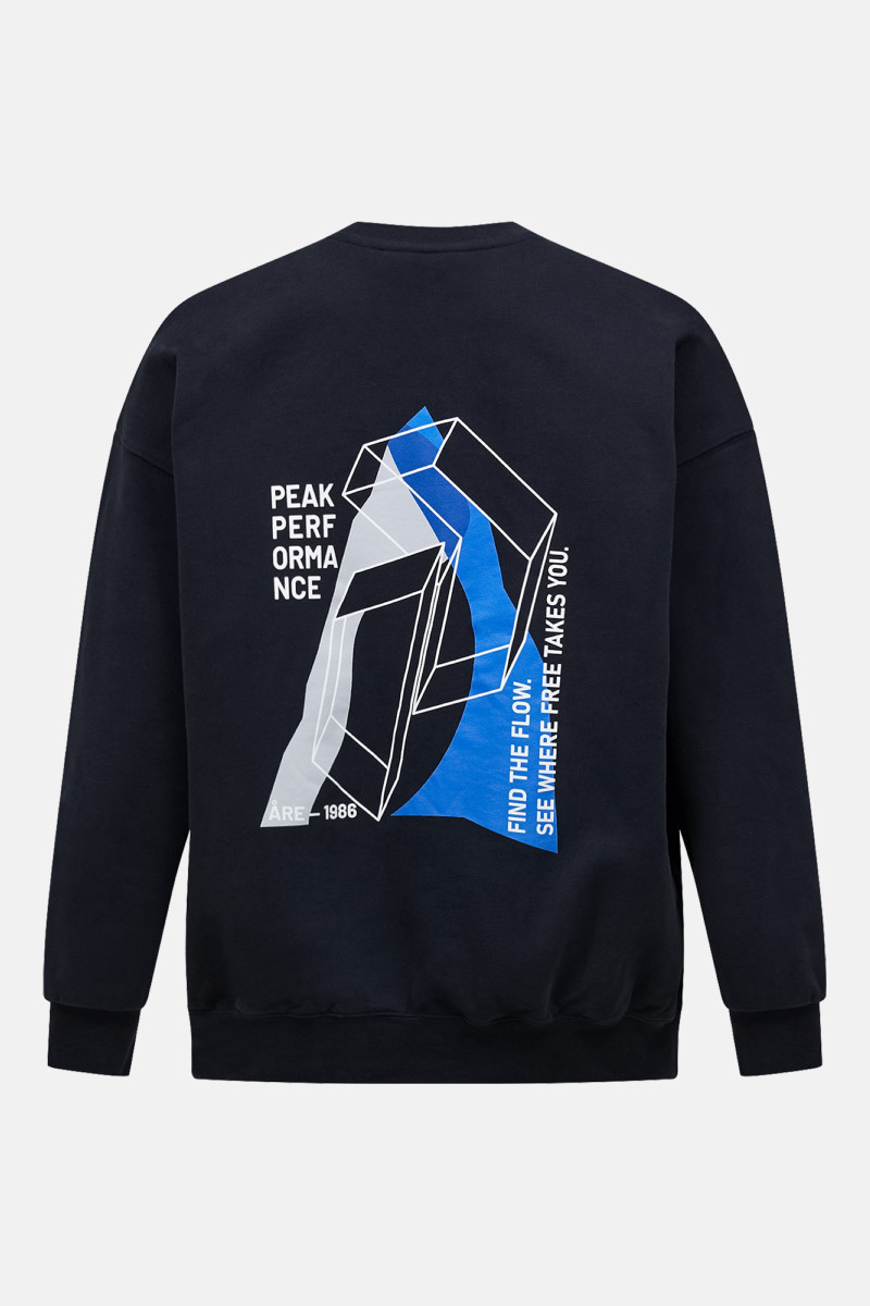 Mikina Peak Performance M Terry Graphic Crew Black
