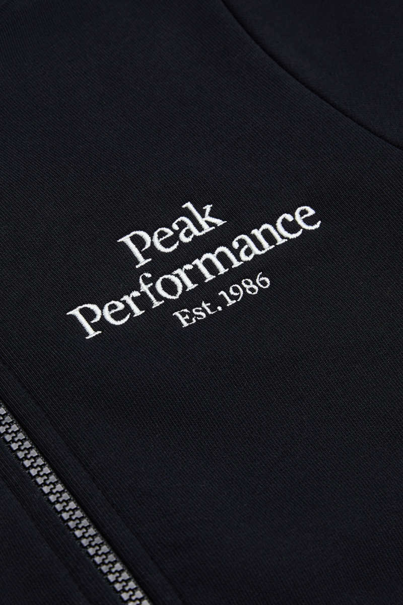 Mikina Peak Performance Original Zip Hood Junior Black