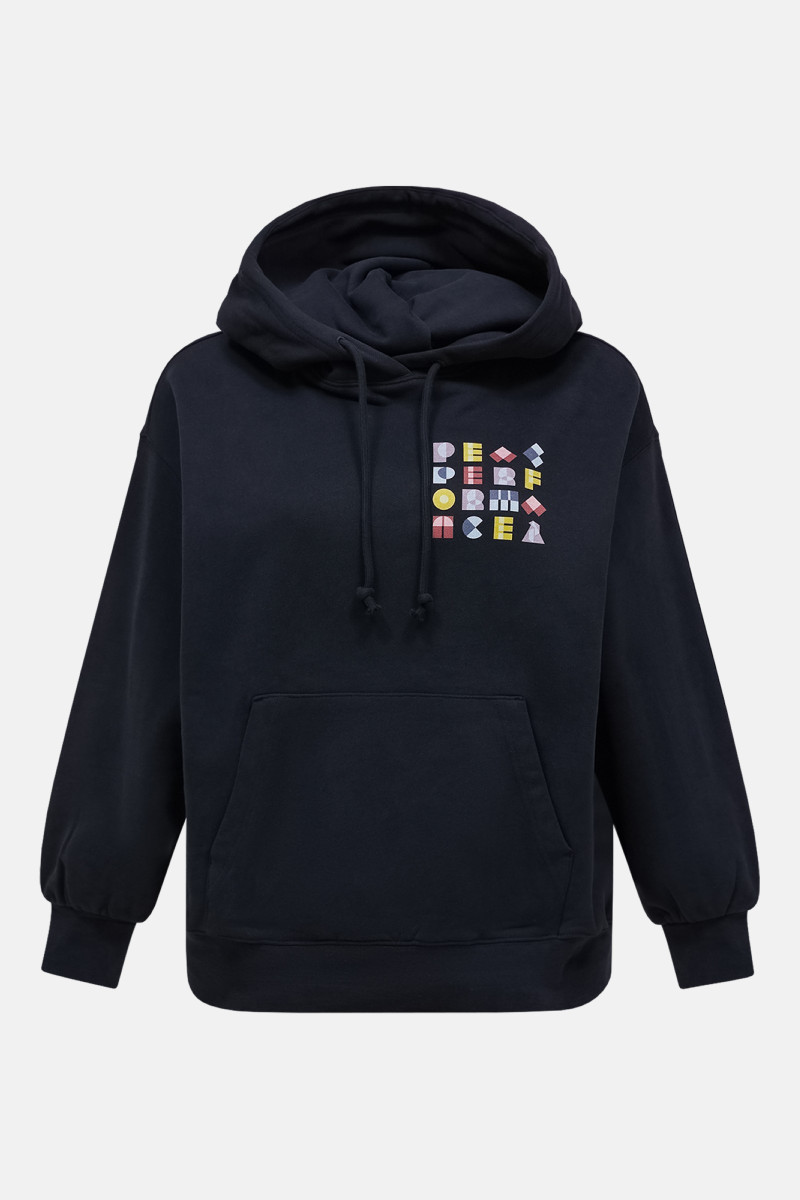 Mikina Peak Performance W Terry Graphic Hood Black