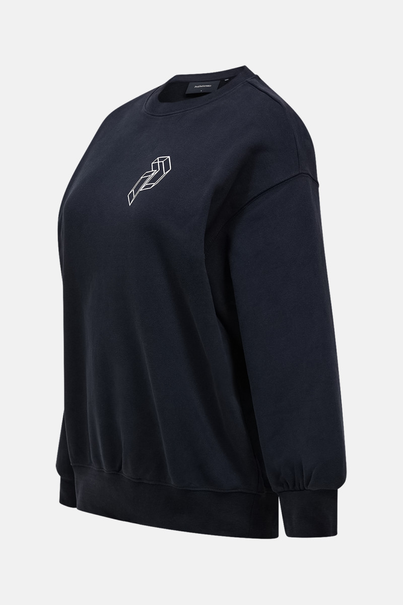 Mikina Peak Performance W Terry Graphic Crew Black