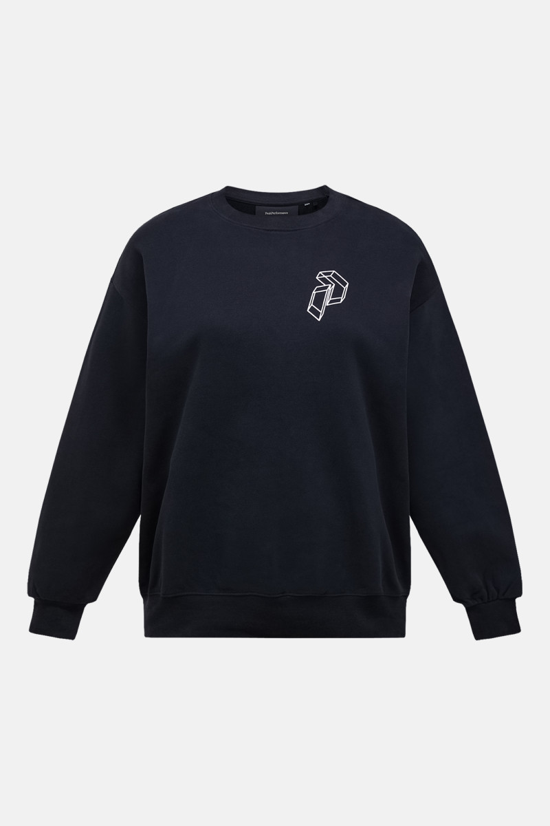 Mikina Peak Performance W Terry Graphic Crew Black