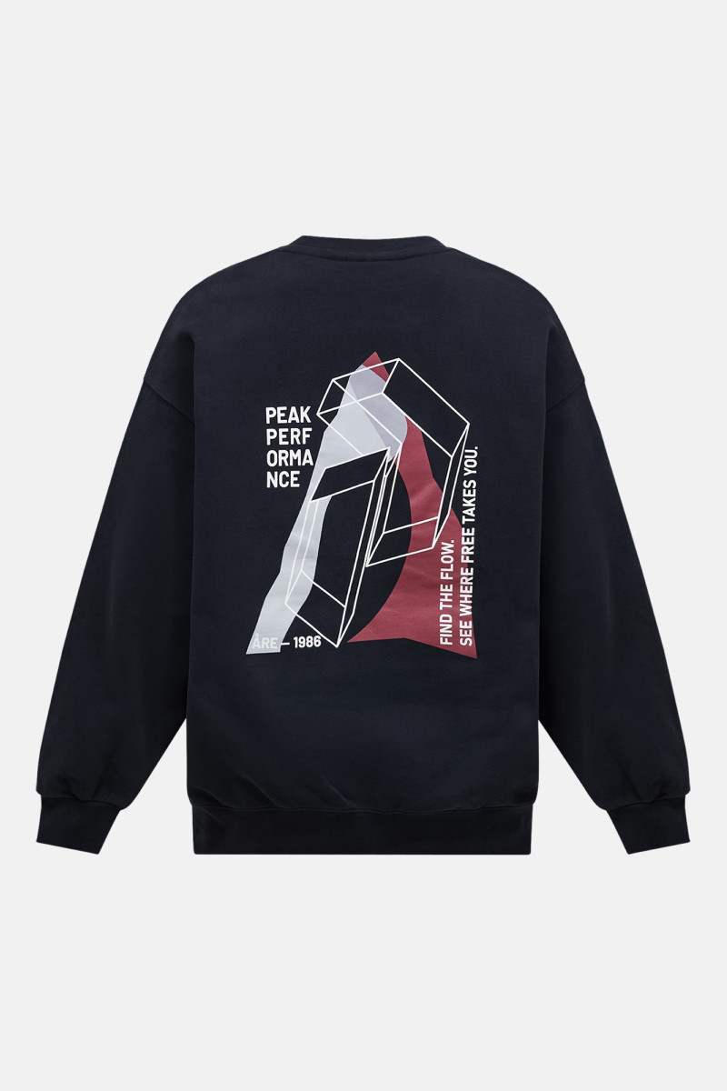 Mikina Peak Performance W Terry Graphic Crew Black