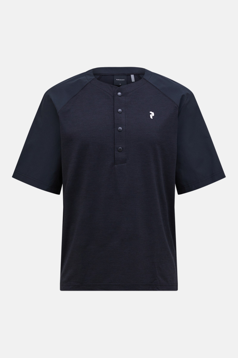Póló Peak Performance M Trail Snap Henley Ss-Pond Black