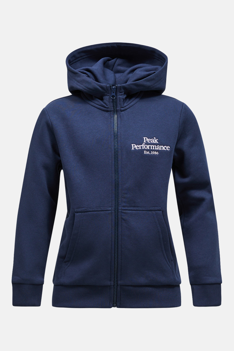 Mikina Peak Performance Original Zip Hood Junior Blue Shadow