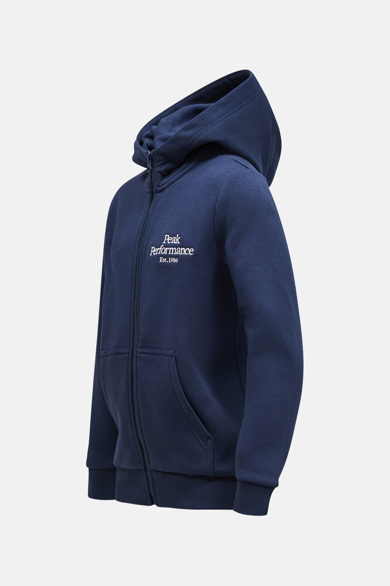 Mikina Peak Performance Original Zip Hood Junior Blue Shadow