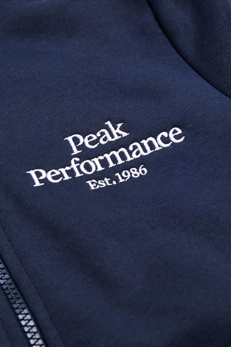 Mikina Peak Performance Original Zip Hood Junior Blue Shadow