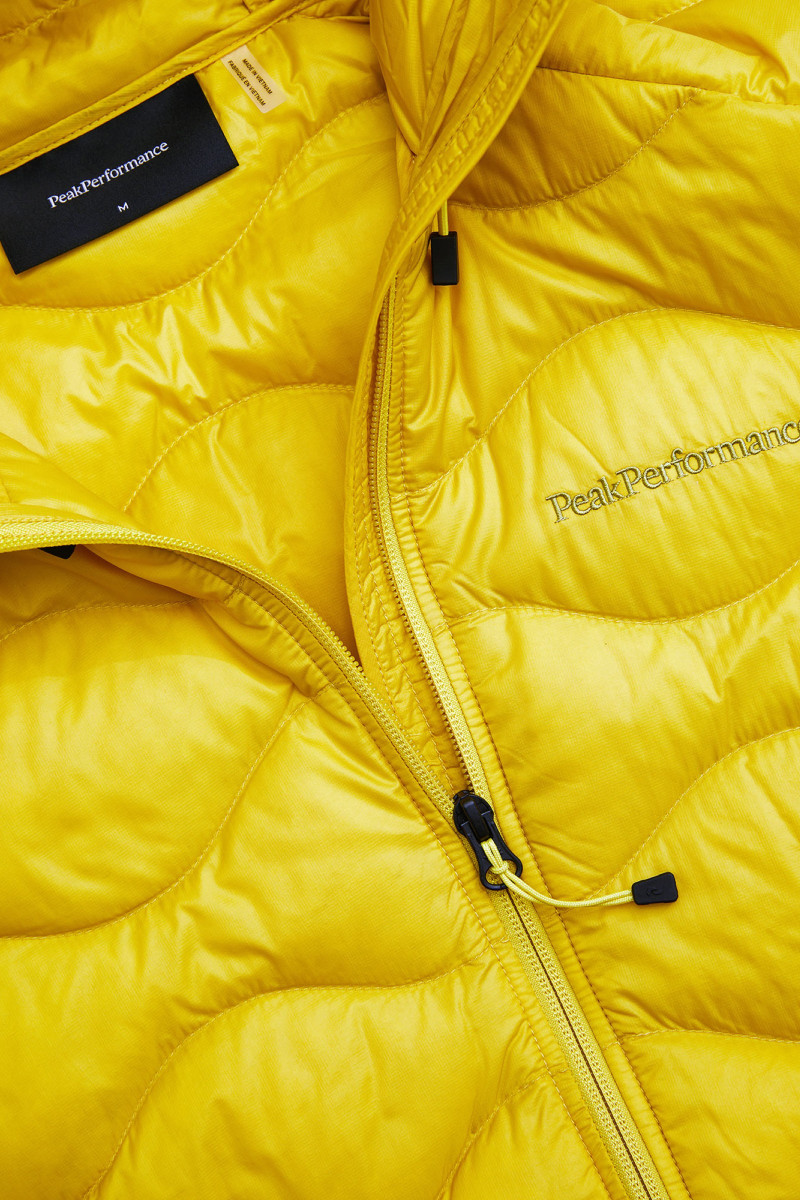 Bunda Peak Performance M Helium Down Hood Jacket-Summ Canary Lime/Warm Blush