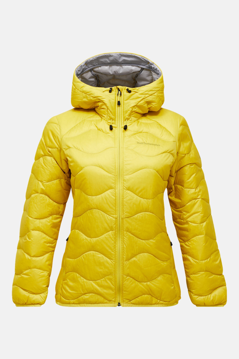 Bunda Peak Performance W Helium Down Hood Jacket Canary Lime/Warm Blush