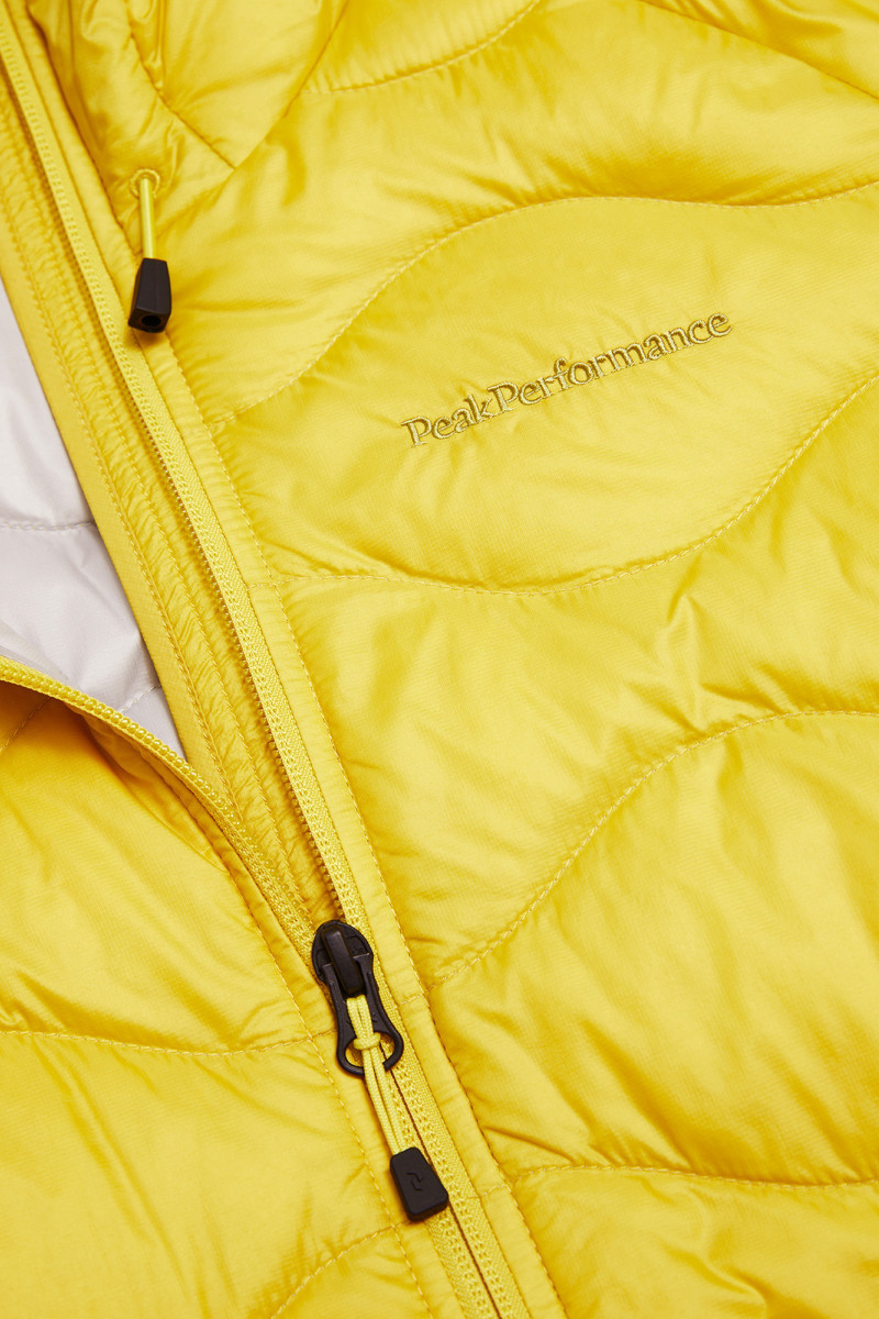 Bunda Peak Performance W Helium Down Hood Jacket Canary Lime/Warm Blush