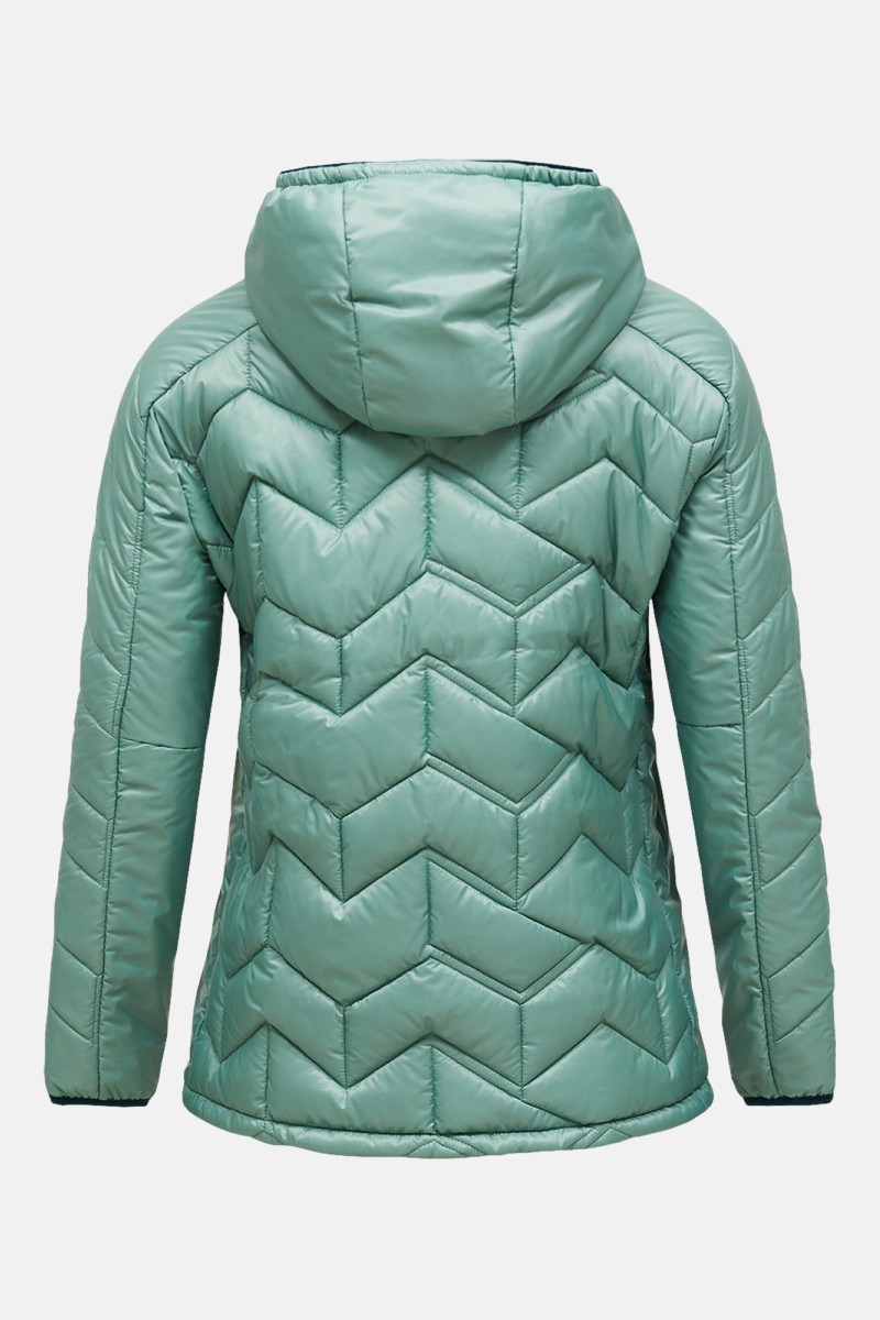 Bunda Peak Performance Elevate Insulated Hood Jacket Women Green Valley/Ponderosa Pine