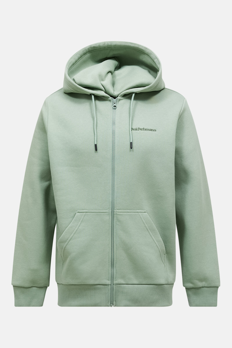 Mikina Peak Performance Original Small Logo Zip Hood Men Green Valley/Ponderosa Pine