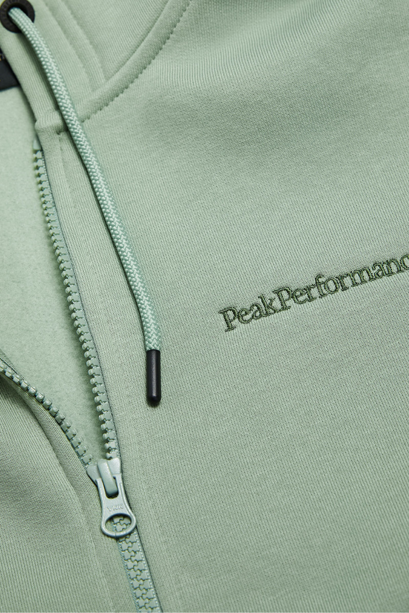 Mikina Peak Performance Original Small Logo Zip Hood Men Green Valley/Ponderosa Pine