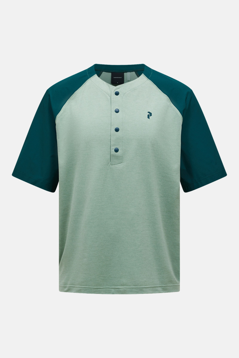 Póló Peak Performance M Trail Snap Henley Ss-Pond Green Valley/Ponderosa Pine