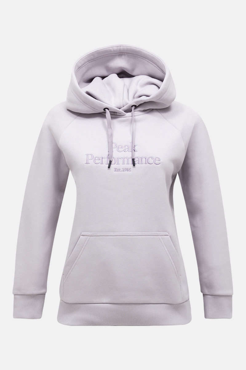 Mikina Peak Performance W Original Hood-Offwhite Misty Lavender/Canary Lime