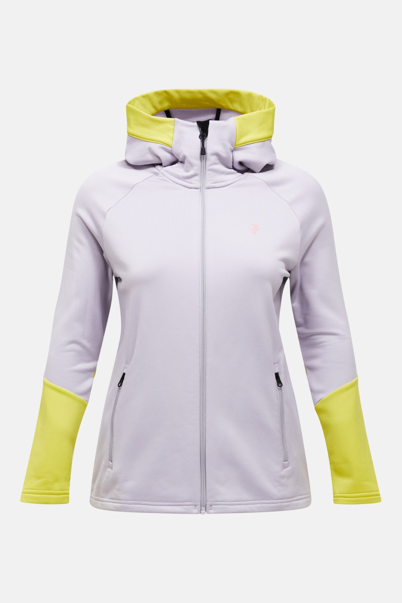 Mikina Peak Performance W Rider Essentials Zip Ho-R Misty Lavender/Canary Lime