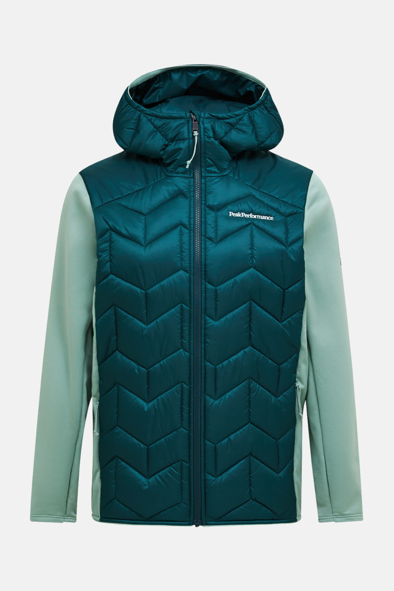 Bunda Peak Performance Elevate Insulated Hybrid Hood Jacket Men Ponderosa Pine/Sand Fog