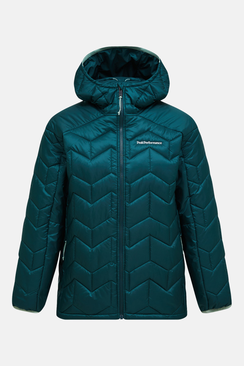 Bunda Peak Performance Elevate Insulated Hood Jacket Men Ponderosa Pine/Sand Fog