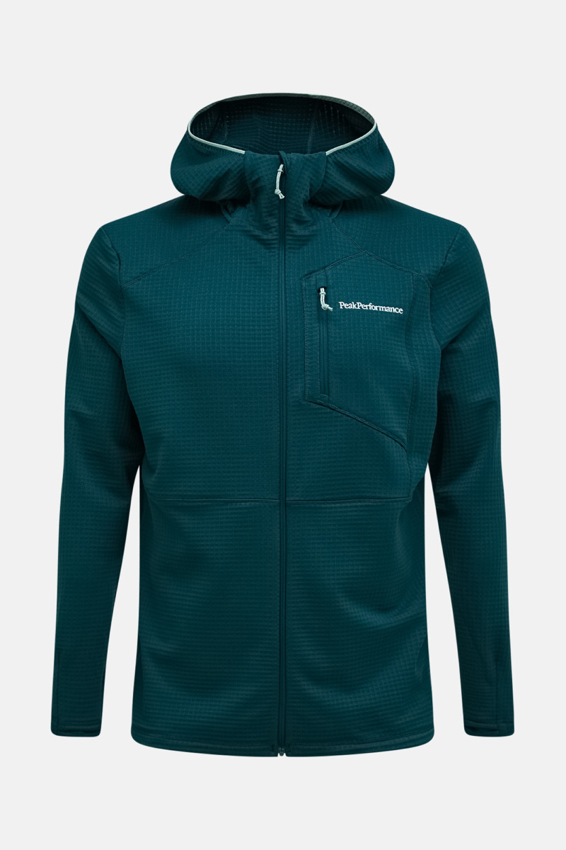 Mikina Peak Performance M Trail Polartec Zip Hood Ponderosa Pine/Sand Fog