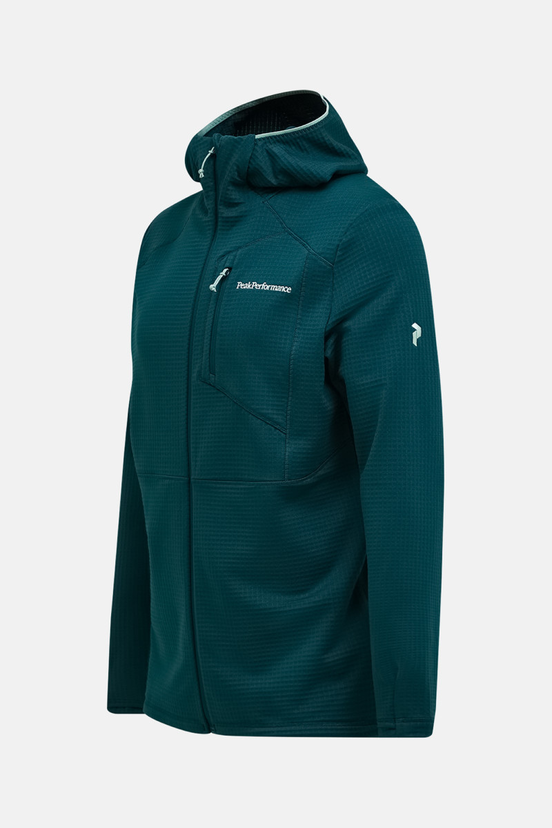 Mikina Peak Performance M Trail Polartec Zip Hood Ponderosa Pine/Sand Fog