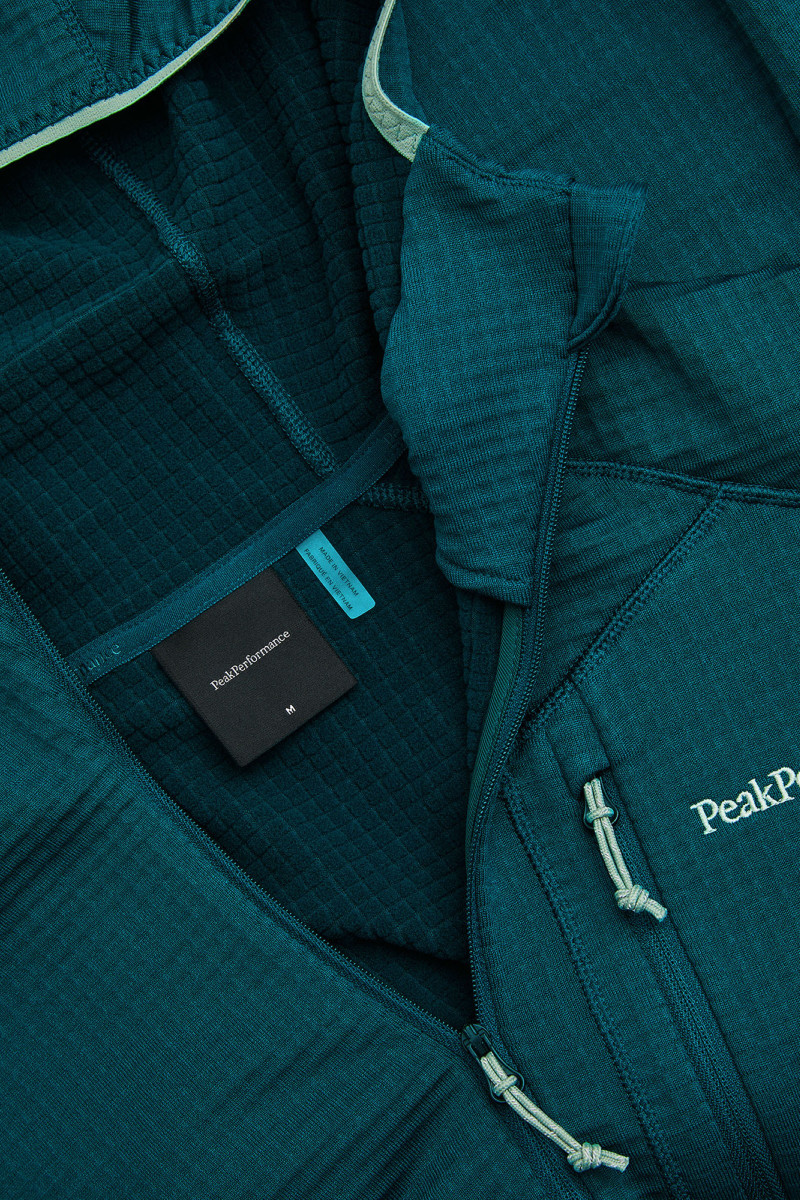 Mikina Peak Performance M Trail Polartec Zip Hood Ponderosa Pine/Sand Fog