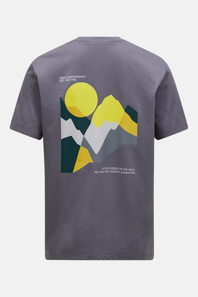 Tričko Peak Performance M Explore Graphic Tee Quiet Grey