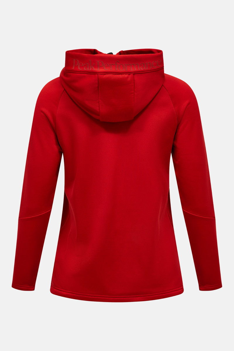 Mikina Peak Performance W Rider Essentials Zip Ho-R Red Pompeian/Wild Rouge