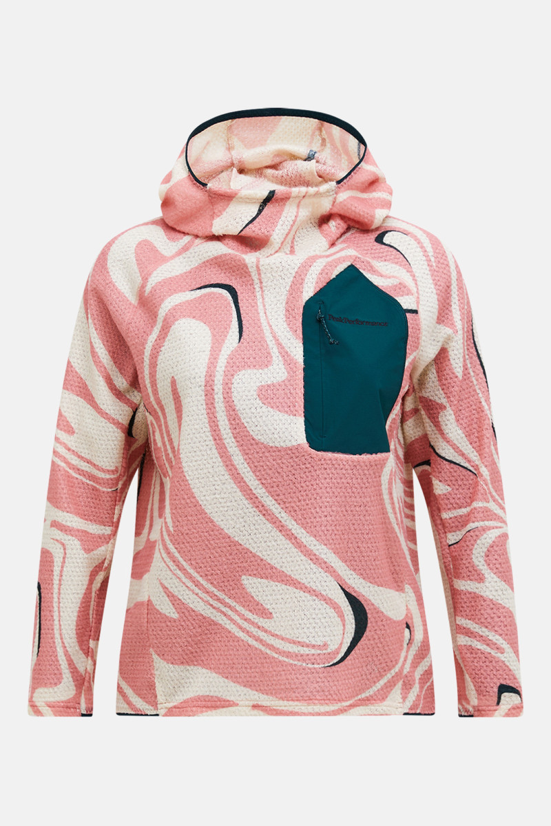 Mikina Peak Performance Freelight Aop Polartec® Alpha™ Hood Women Swirl Map
