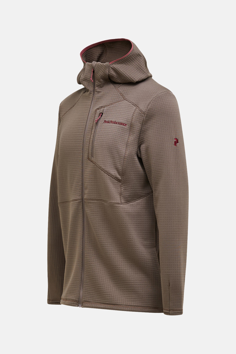 Mikina Peak Performance M Trail Polartec Zip Hood Terrain Tan