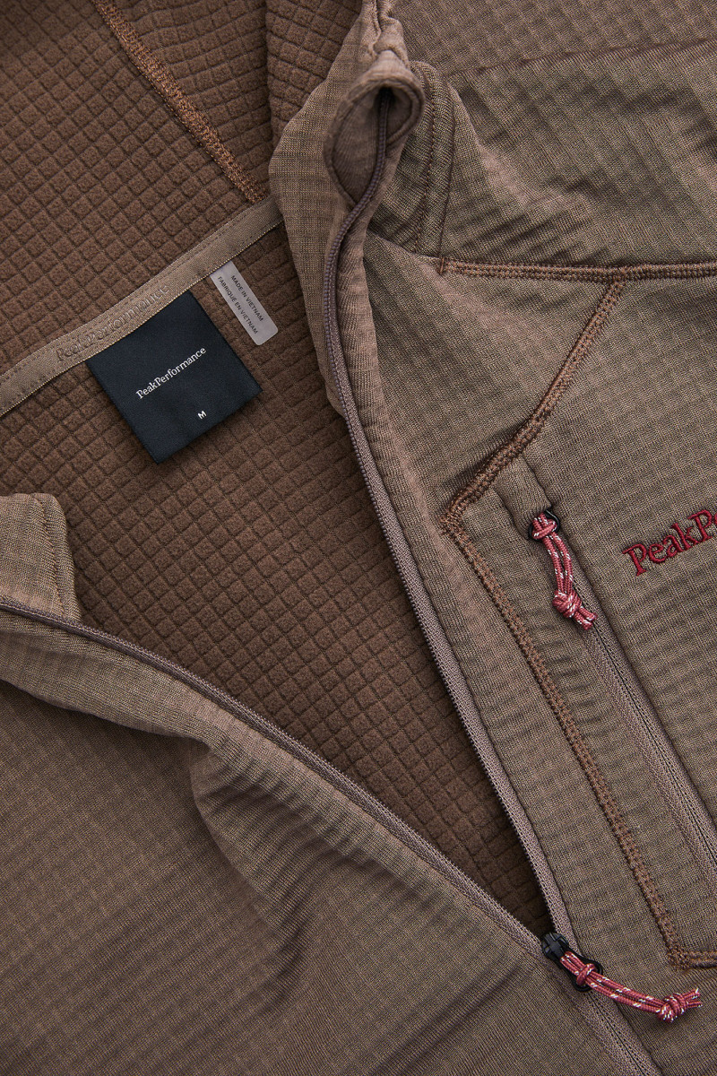 Mikina Peak Performance M Trail Polartec Zip Hood Terrain Tan