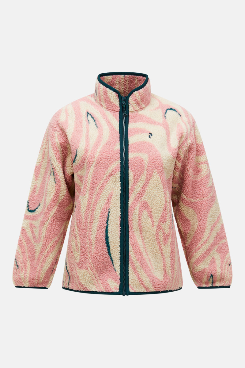 Mikina Peak Performance W Graphic Pile Jacket Topo Swirl