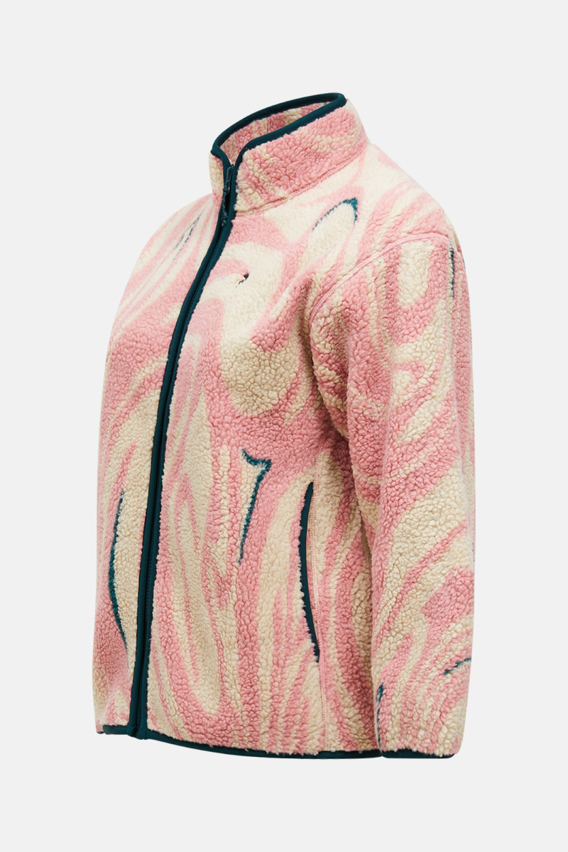 Mikina Peak Performance W Graphic Pile Jacket Topo Swirl