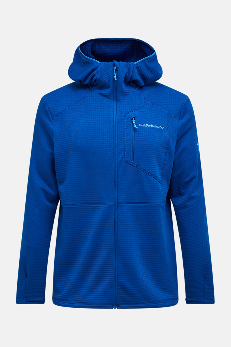 Mikina Peak Performance M Trail Polartec Zip Hood True Blue/Aop