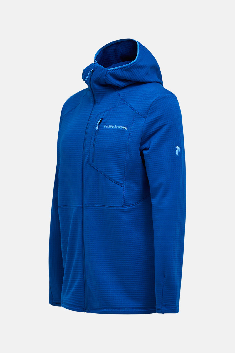 Mikina Peak Performance M Trail Polartec Zip Hood True Blue/Aop