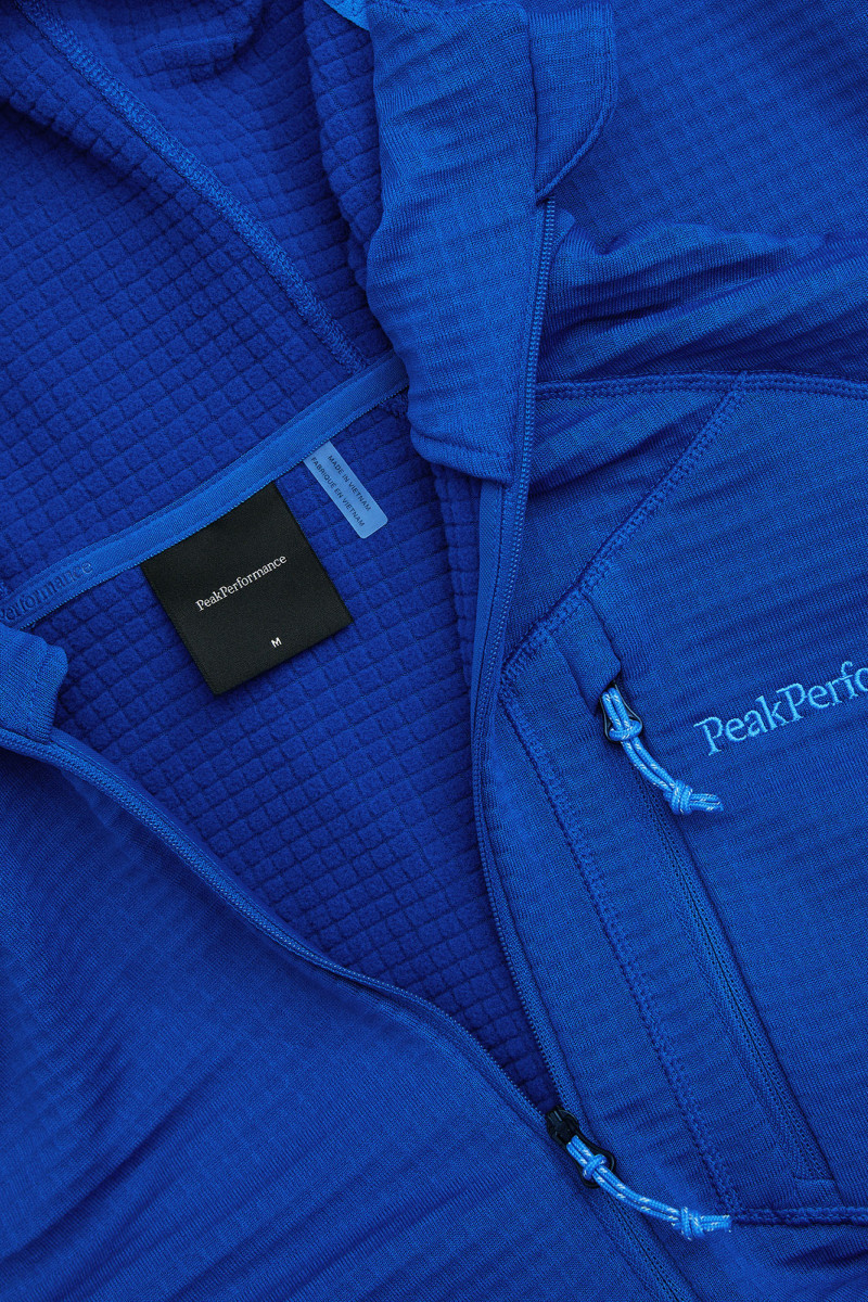 Mikina Peak Performance M Trail Polartec Zip Hood True Blue/Aop