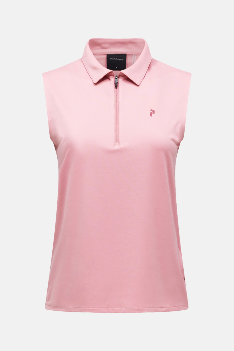 Póló Peak Performance Comfort Zip Sleeveless Polo Women Warm Blush