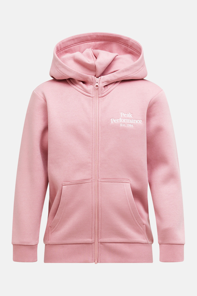 Mikina Peak Performance Original Zip Hood Junior Warm Blush