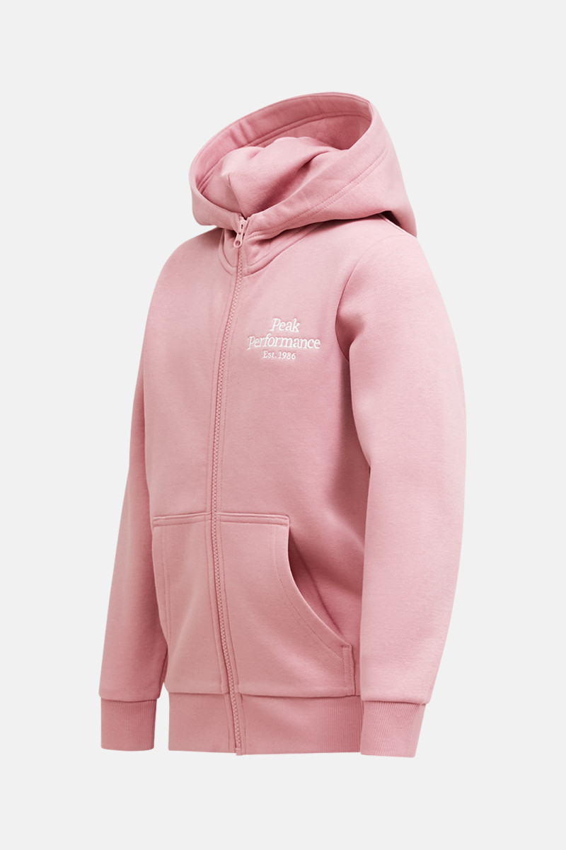 Mikina Peak Performance Original Zip Hood Junior Warm Blush