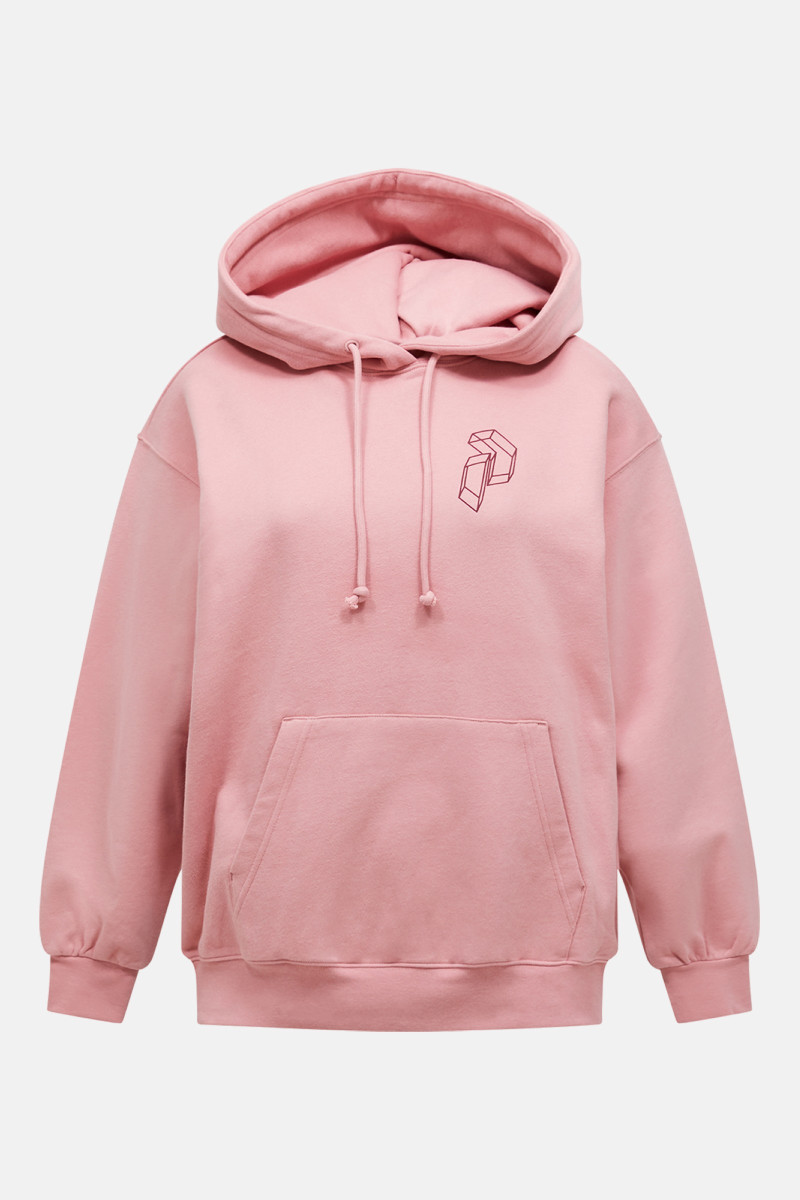 Mikina Peak Performance W Terry Graphic Hood Warm Blush