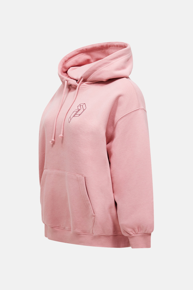 Mikina Peak Performance W Terry Graphic Hood Warm Blush