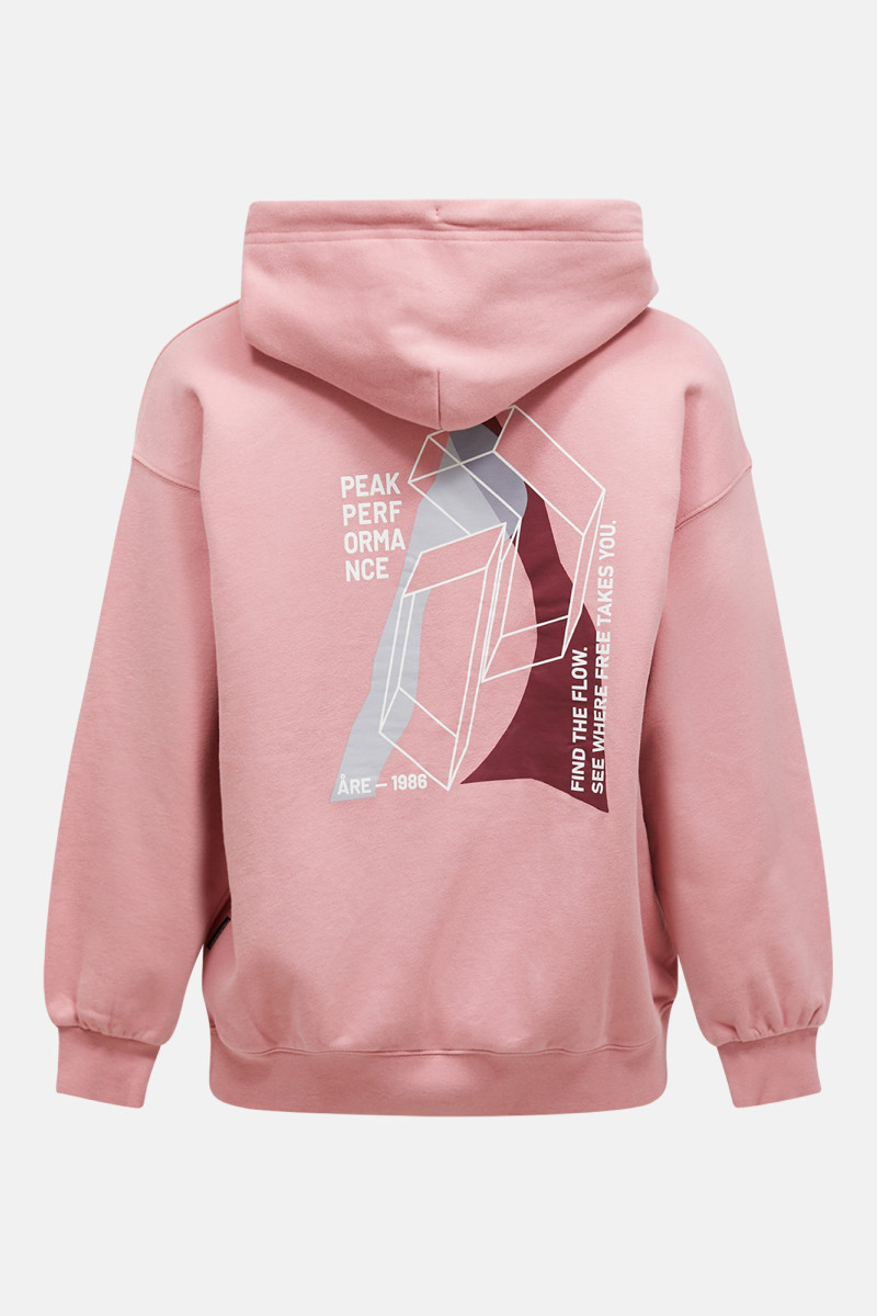 Mikina Peak Performance W Terry Graphic Hood Warm Blush