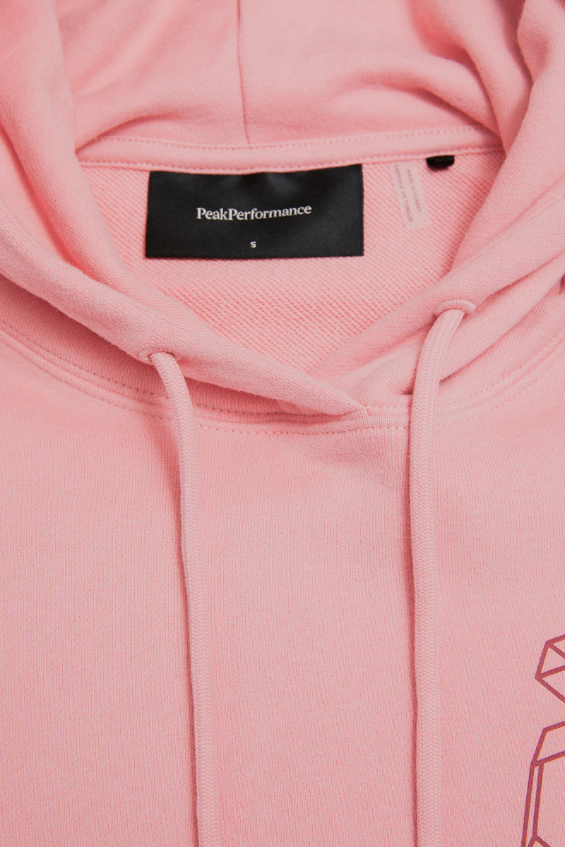 Mikina Peak Performance W Terry Graphic Hood Warm Blush