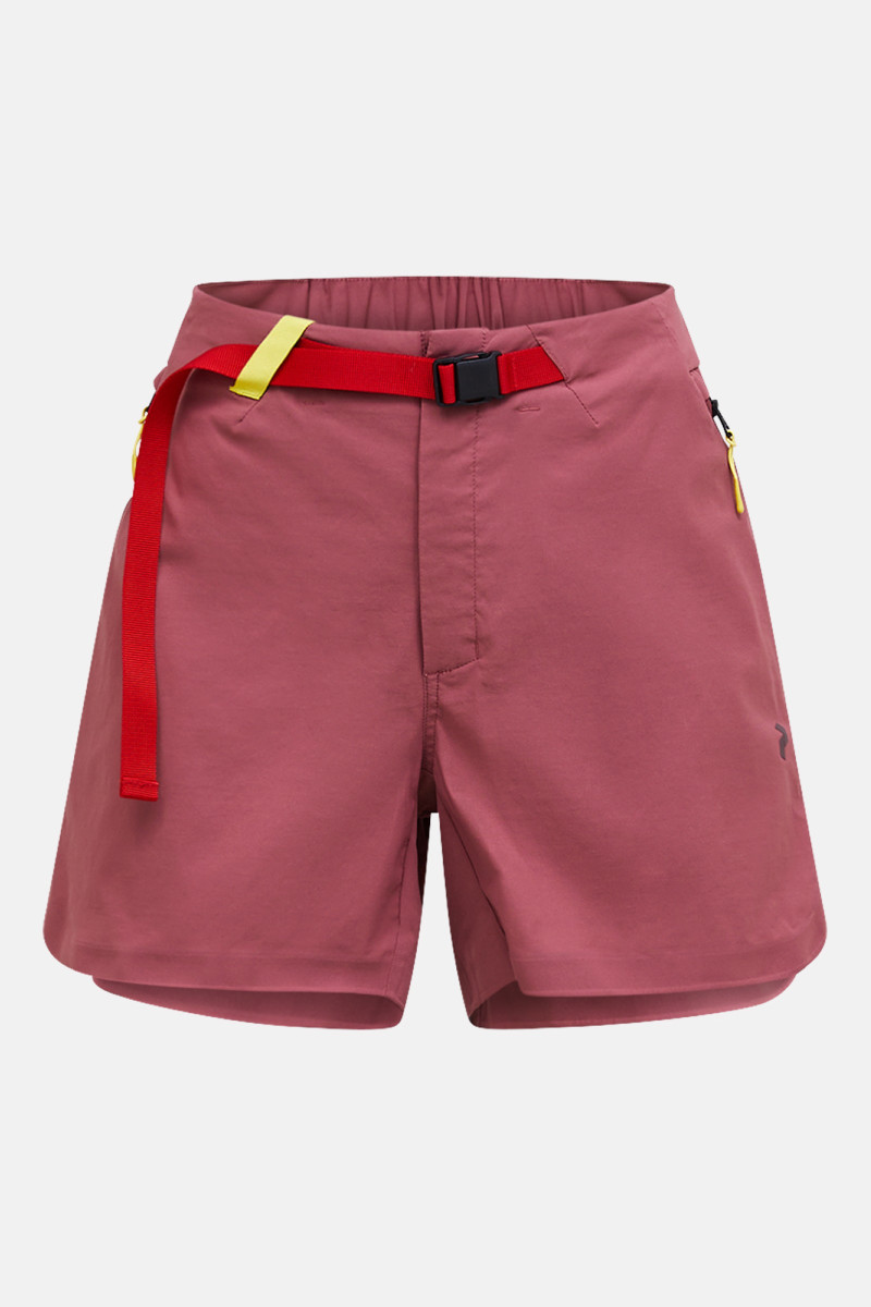 Šortky Peak Performance W Iconiq Tech Shorts Wild Rouge/Sand Fog Melange