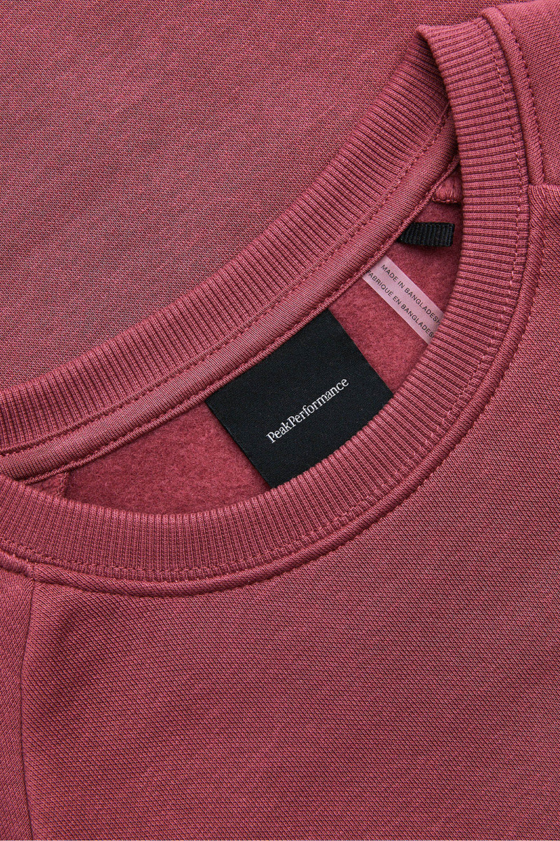 Mikina Peak Performance Original Small Logo Crew Junior Wild Rouge/Sand Fog Melange